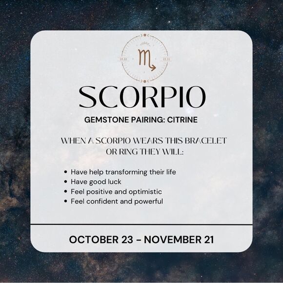 NWT Wool + Pepper Co. Scorpio + Citrine Ring - Zodiac x Gemstone Collection - Picture 1 of 10